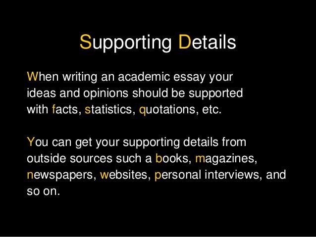 non fiction essay supporting details support